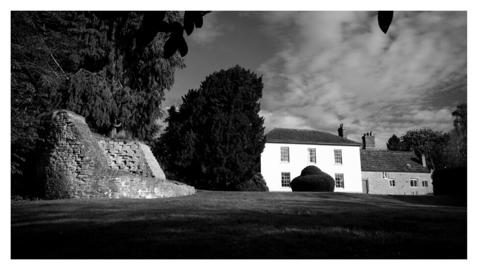 The White House, Aston Munslow, with its ruined dovecote