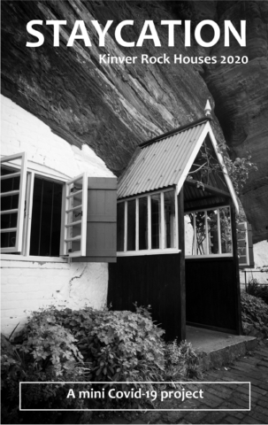 Staycation Cover - Kinver Edge 2020 - wooden and tin entrance to a rock hose cave