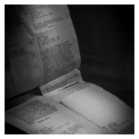 Part folded papers carrying decoded encrypted German messages