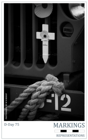 D-Day 75 Markings Series - Willys Jeep Poppy attached to the front of a Willys Jeep