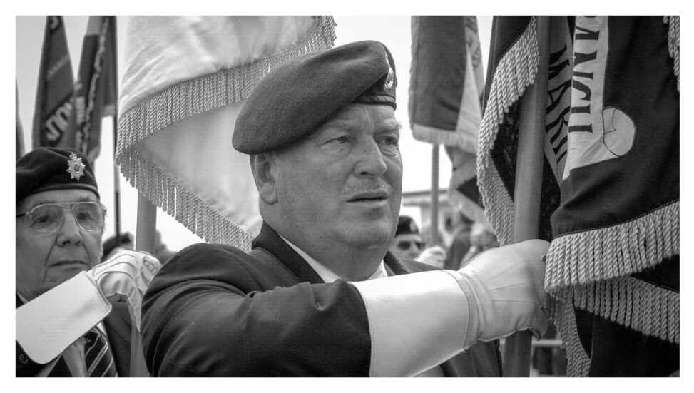 British Legion standard bearer at the D-Day60 commemorations, Portsmouth.
