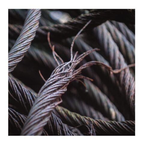 Frayed steel winding rope Frayed steel winding rope