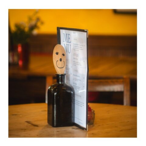 Wooden spoon menu at the Postcard Cafe, Clun Wooden spoon menu at the Postcard Cafe, Clun