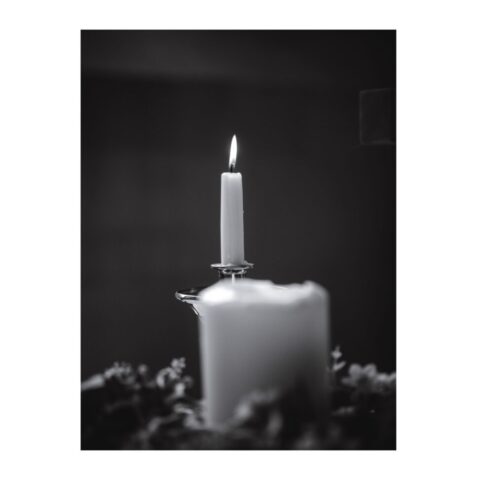 A candle in Imber Church